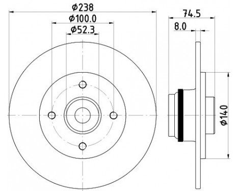 Brake disc 8DD 355 123-351 Hella