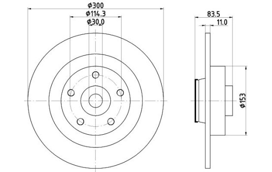 Brake disc 8DD 355 123-401 Hella