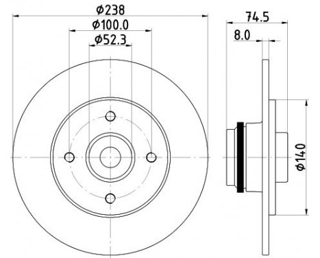 Brake disc 8DD 355 123-431 Hella