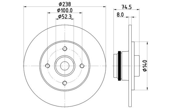 Brake disc 8DD 355 123-431 Hella