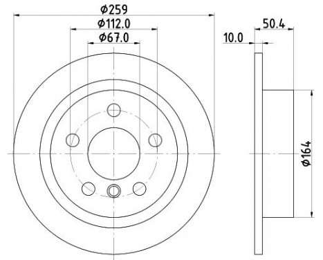 Brake disc 8DD 355 123-491 Hella