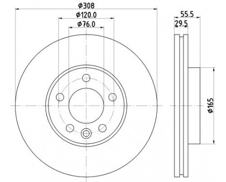 Brake disc 8DD 355 123-511 Hella