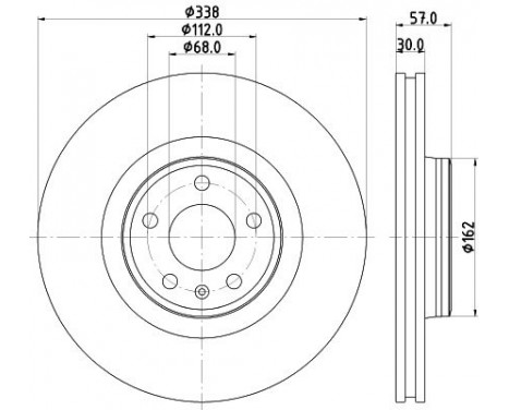 Brake disc 8DD 355 125-171 Hella