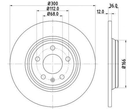 Brake disc 8DD 355 125-191 Hella