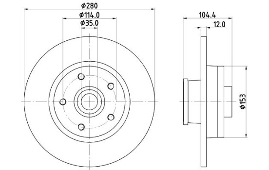 Brake disc 8DD 355 125-281 Hella