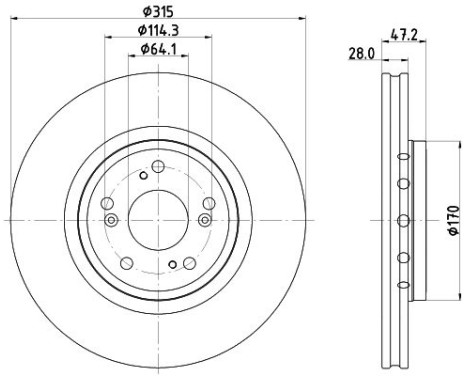 Brake disc 8DD 355 125-321 Hella