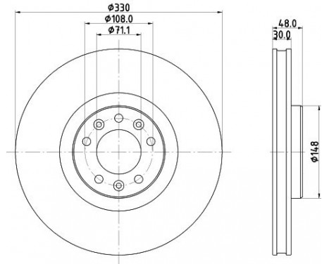 Brake disc 8DD 355 125-331 Hella