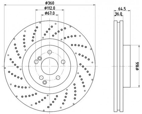 Brake disc 8DD 355 125-361 Hella