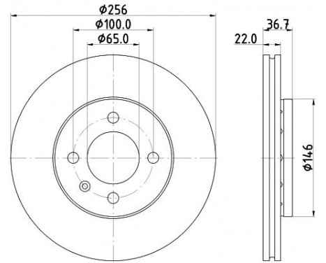 Brake disc 8DD 355 125-391 Hella