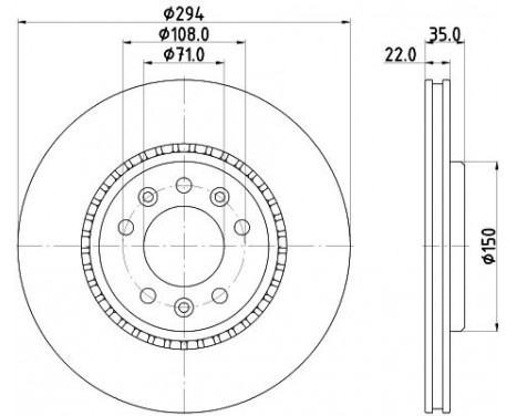 Brake disc 8DD 355 125-401 Hella
