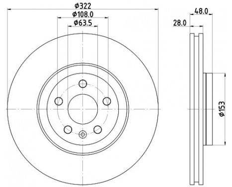 Brake disc 8DD 355 125-471 Hella