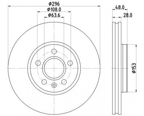 Brake disc 8DD 355 125-481 Hella