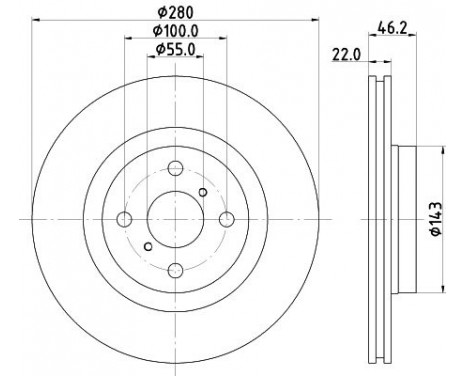 Brake disc 8DD 355 125-491 Hella