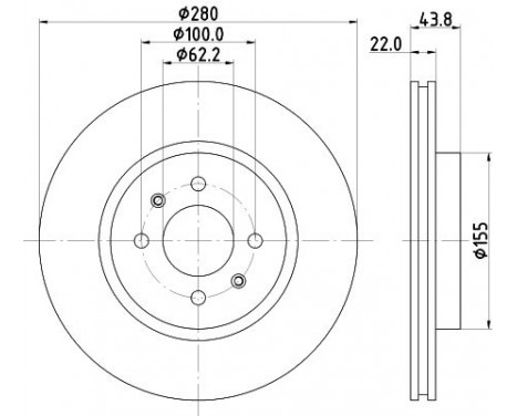 Brake disc 8DD 355 125-501 Hella