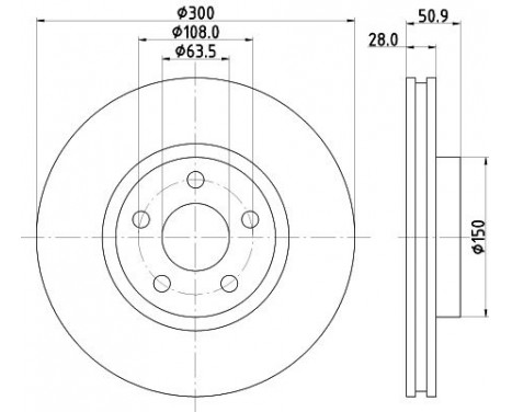 Brake disc 8DD 355 125-511 Hella