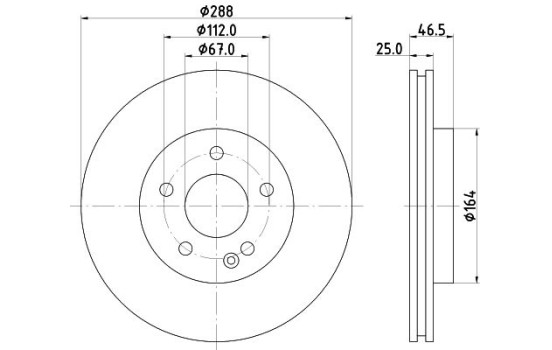 Brake disc 8DD 355 125-541 Hella