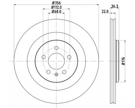 Brake disc 8DD 355 125-551 Hella