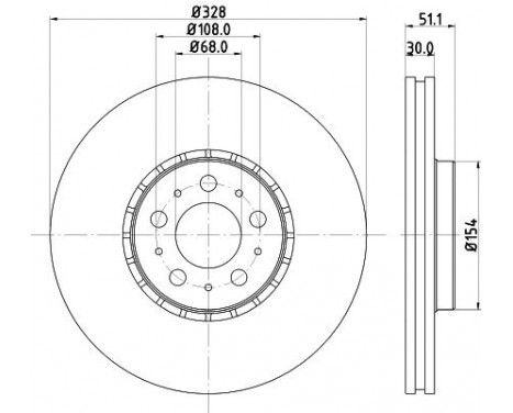 Brake disc 8DD 355 125-581 Hella