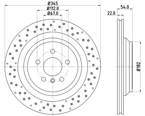 Brake disc 8DD 355 126-281 Hella