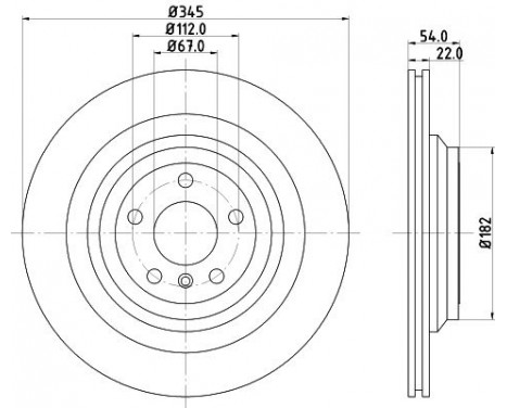 Brake disc 8DD 355 126-311 Hella