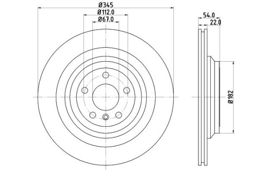 Brake disc 8DD 355 126-311 Hella