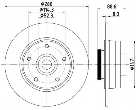 Brake disc 8DD 355 126-481 Hella