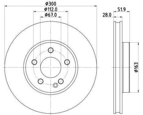 Brake disc 8DD 355 126-511 Hella