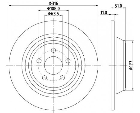 Brake disc 8DD 355 126-551 Hella