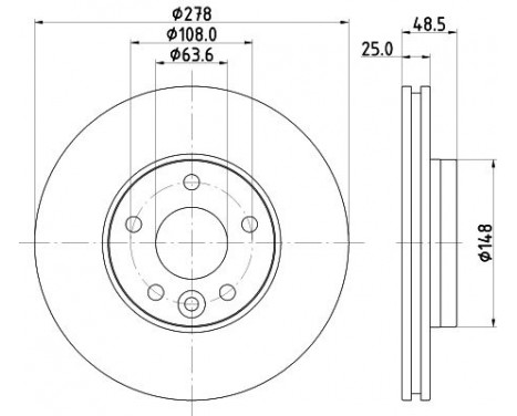 Brake disc 8DD 355 126-561 Hella