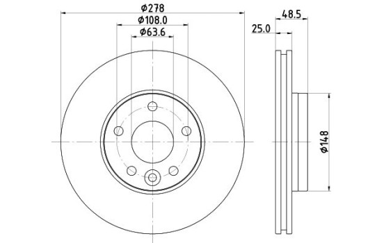 Brake disc 8DD 355 126-561 Hella