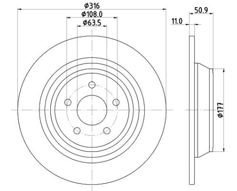 Brake disc 8DD 355 126-581 Hella