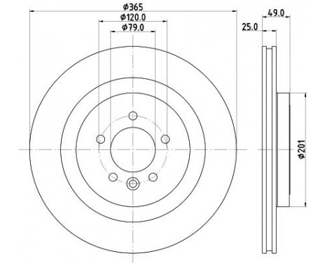 Brake disc 8DD 355 126-641 Hella