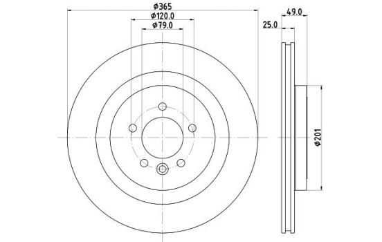 Brake disc 8DD 355 126-641 Hella
