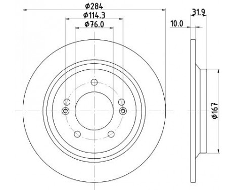 Brake disc 8DD 355 126-651 Hella