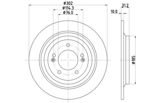 Brake disc 8DD 355 126-681 Hella