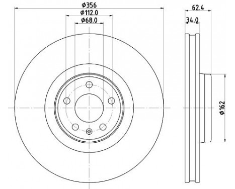 Brake disc 8DD 355 126-691 Hella