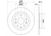 Brake disc 8DD 355 126-711 Hella