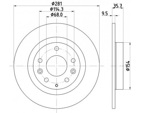 Brake disc 8DD 355 126-711 Hella