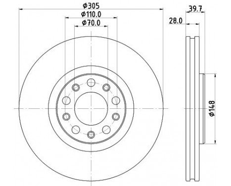 Brake disc 8DD 355 126-731 Hella