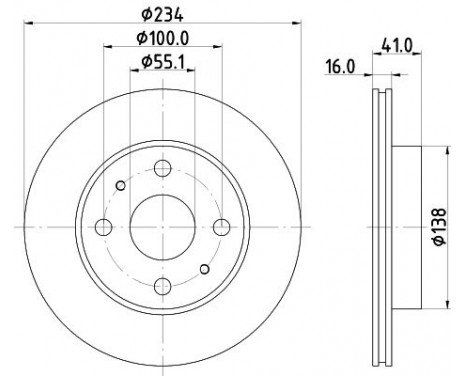 Brake disc 8DD 355 126-801 Hella