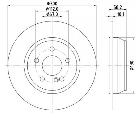 Brake disc 8DD 355 126-851 Hella