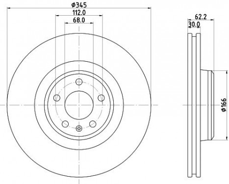 Brake disc 8DD 355 126-861 Hella