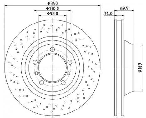 Brake disc 8DD 355 126-921 Hella