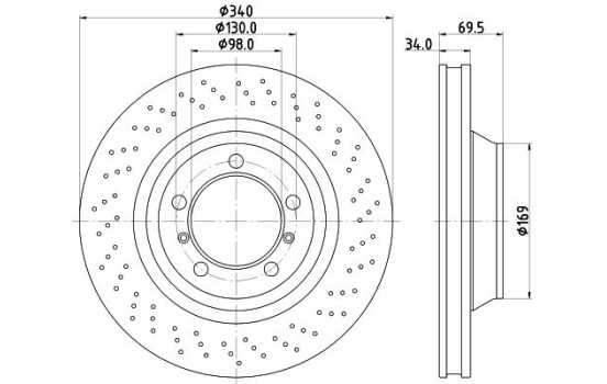Brake disc 8DD 355 126-931 Hella
