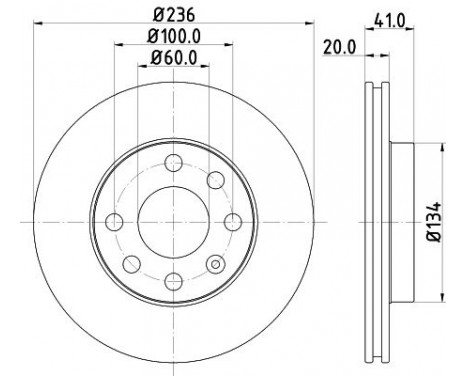 Brake disc 8DD 355 127-001 Hella