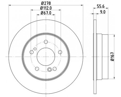 Brake disc 8DD 355 127-011 Hella