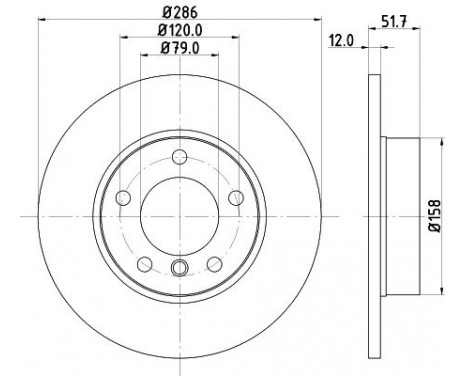 Brake disc 8DD 355 127-031 Hella