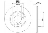 Brake disc 8DD 355 127-041 Hella