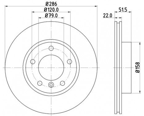 Brake disc 8DD 355 127-041 Hella