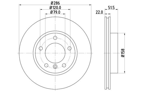 Brake disc 8DD 355 127-041 Hella